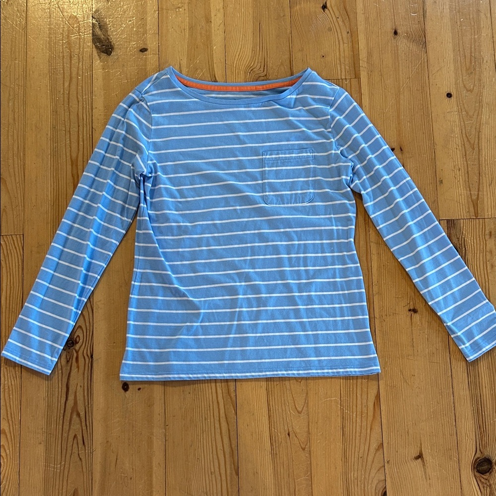 St. John's Bay Light Blue Striped Long Sleeve Tee